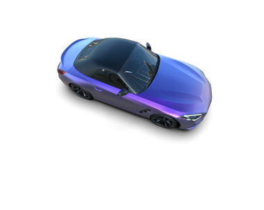 siyah arka planda modern araba, 3 boyutlu görüntüleme.