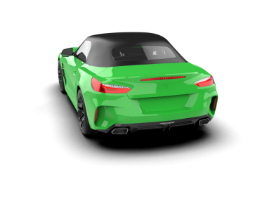 gerçekçi yeşil arabanın 3 boyutlu görüntüsü