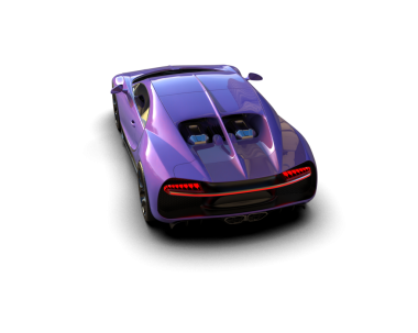 mavi arka planı olan mor bir araba.