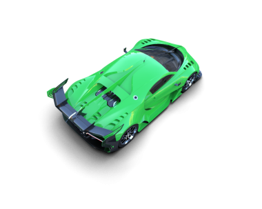 yeşil spor araba kırpma yolu ile siyah bir arkaplanda izole