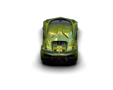 araba yeşil modern araba siyah arka planda izole