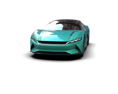 Yeşil arka planda bir araba