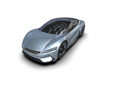 lüks modern araba siyah arka planda izole edilmiş 3 boyutlu illüstrasyon