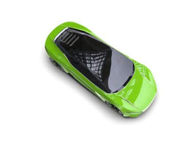 Beyaz arka planda izole edilmiş elektrikli araba