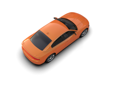 turuncu modern araba beyaz arka planda