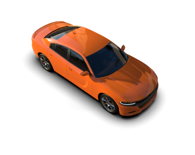Beyaz zemin üzerinde izole edilmiş bir arabanın 3 boyutlu görüntüsü