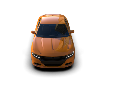 Siyah üzerine üç boyutlu turuncu araba..