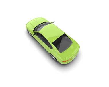 yeşil araba beyaz arkaplanda izole edildi. 3 boyutlu görüntüleme