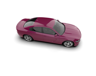 Beyaz arka planı olan pembe modern bir araba. 3d oluşturma