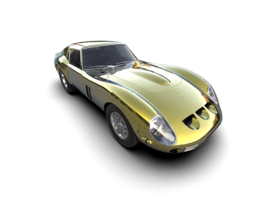 Siyah arka planda izole edilmiş sarı spor araba.