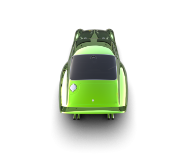 yeşil küçük modern elektrikli tren, 3 boyutlu illüstrasyon