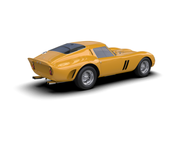 Modern klasik sarı araba beyaz arka planda izole edilmiş.