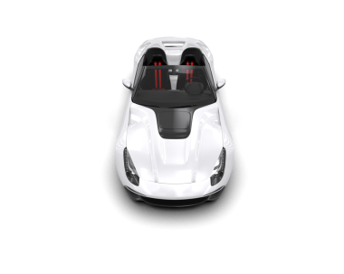 Siyah arka planı olan beyaz bir araba. 3d illüstrasyon