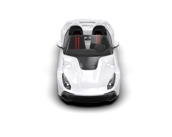 Beyaz arka planda izole edilmiş elektrikli araba. 3d illüstrasyon