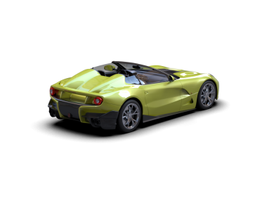 Beyaz arka plan üzerinde izole sarı spor araba