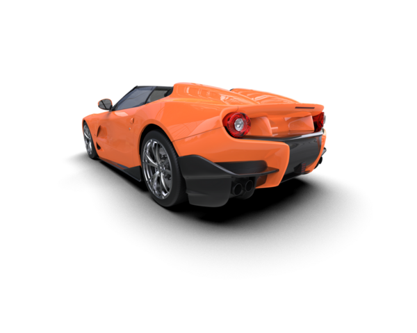 turuncu, siyah arka planı olan modern bir araba. 3d oluşturma