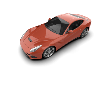 beyaz zemin üzerine kırmızı spor araba