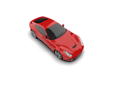 Beyaz arka plan üzerinde izole kırmızı modern otomobil
