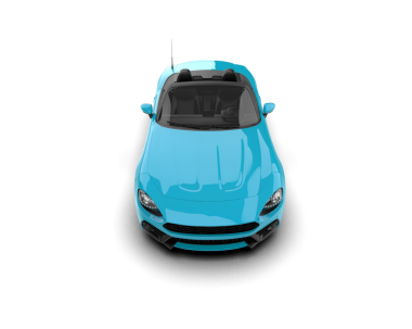 mavi modern araba beyaz arka planda izole edildi