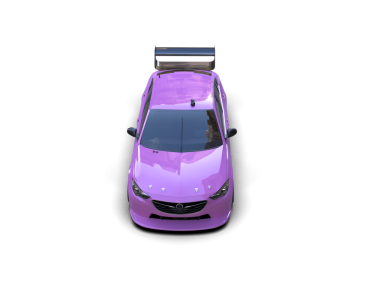 Siyah arka planda izole edilmiş mor bir araba. 3d illüstrasyon.