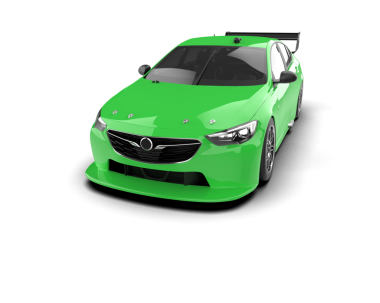 green modern car on a white background.