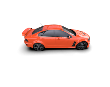 Kırmızı araba beyaz arka planda izole edildi. 3 boyutlu görüntüleme - illüstrasyon