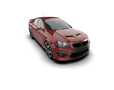 Araba beyaz arka planda izole edilmiş. 3d oluşturma