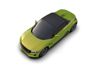 beyaz arka planda modern yeşil araba 3 boyutlu görüntüleme