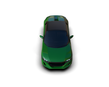 modern yeşil araba siyah arka planda izole edildi. 3 boyutlu görüntüleme