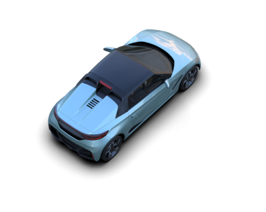 Koyu arkaplanda modern bir arabanın 3 boyutlu tasviri.