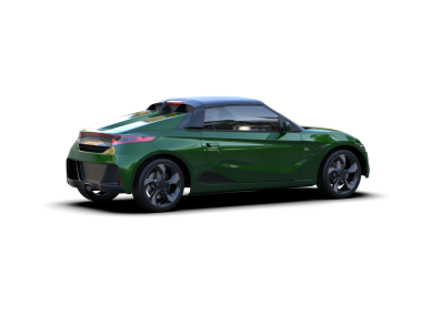 Yeşil araba arka planda izole edildi. 3D görüntüleme - illüstrasyon