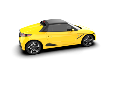 beyaz zemin üzerine sarı araba.