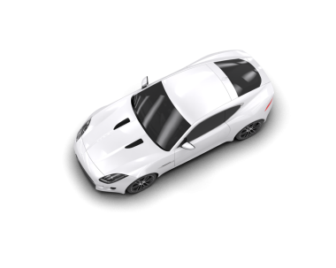 Beyaz arka planda beyaz, modern bir arabanın 3 boyutlu resmi