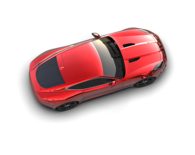 Kırmızı araba siyah arka planda izole edilmiş.
