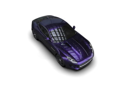 Üç boyutlu yansıtıcı araba çizgileri siyah sırtında izole edilmiş.