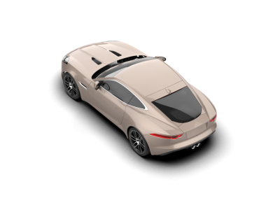 Beyaz arka planda modern bir araba. 3d oluşturma