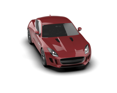 beyaz arka planda modern spor araba 3 boyutlu illüstrasyon