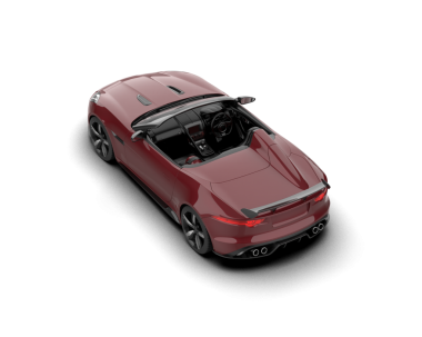 Kırmızı modern spor sedan gri arka planda izole edilmiş. 3 boyutlu.