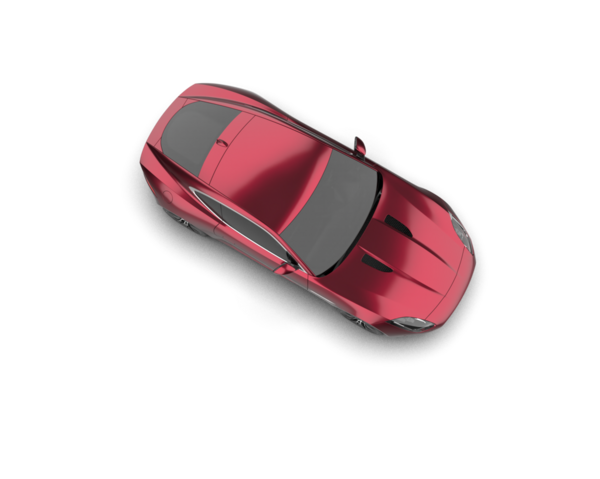 Kırmızı araba siyah arkaplanda izole edildi