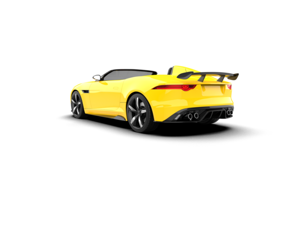 Beyaz arka planda modern sarı spor araba..