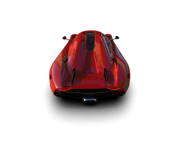 Modern elektrikli kırmızı araba siyah arka planda izole edilmiş. 3d oluşturma