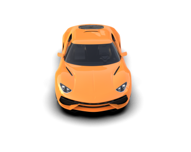 Turuncu araba siyah arka planda izole edilmiş. 3d oluşturma.