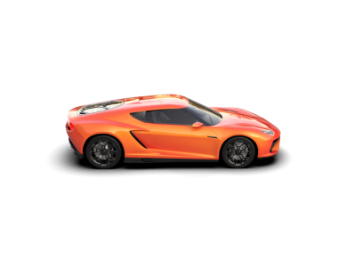 Stüdyo ortamında markalı bir spor arabanın genel konsept otomobilinin 3 boyutlu çizimi