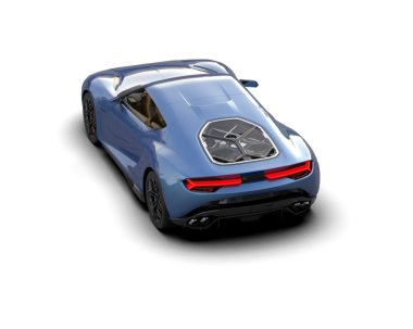 Modern araba beyaz arka planda mavi camlı izole edilmiş. 3d oluşturma.