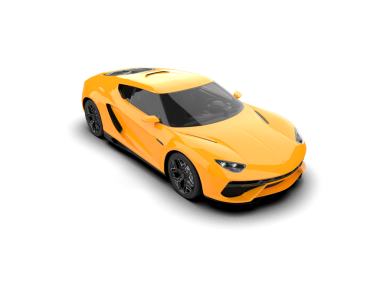 3 boyutlu markalı, jenerik bir araba izole edilmiş.