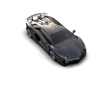Siyah zemin üzerinde yansıması olan modern bir arabanın 3 boyutlu görüntüsü