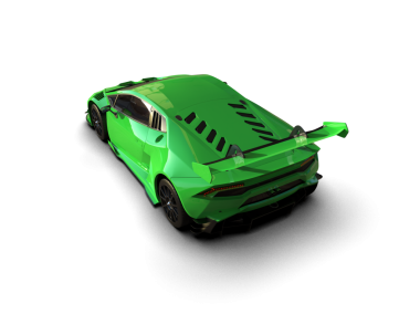 Siyah arka planda yeşil spor araba