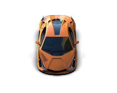 turuncu araba siyah arka planda izole edildi 3 boyutlu görüntüleme