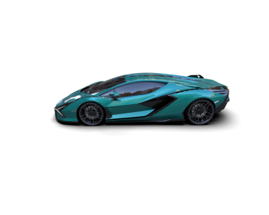green modern car on a white background