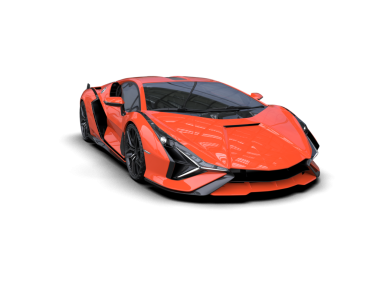 Modern araba arka planda izole edilmiş. 3D görüntüleme - 3D